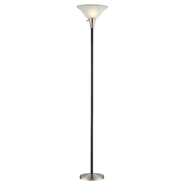 Allen + Roth Grancove 70.92-in Nickel and Espresso Torchiere Floor Lamp, FF18-002-1