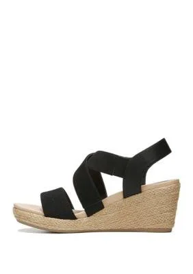 Women's Dr. Scholl&s Emerge Wedge Sandal - Size: 9.5, Black