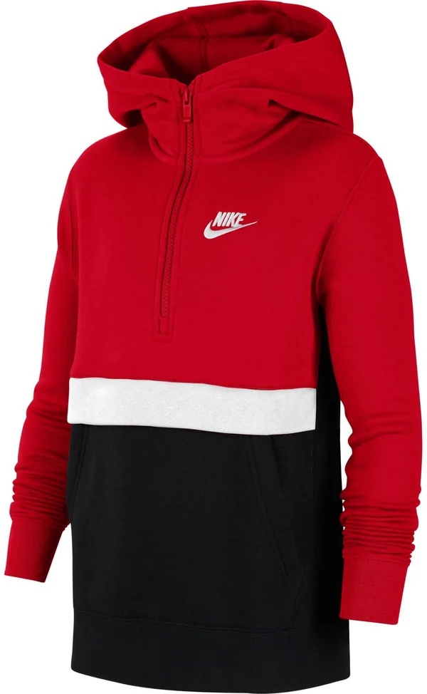 Nike Boys& Sportswear Club ½ Zip Hoodie, Large, Red