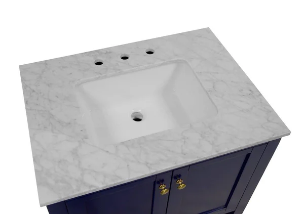 Lakeshore 30x22 Bathroom Vanity Cabinet with Carrara Stone Top in White