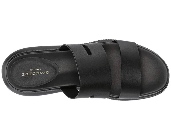 Cole Haan 2.Zerogrand Slotted Slide Sandal Black Leather/Black, Women's, Size: 7
