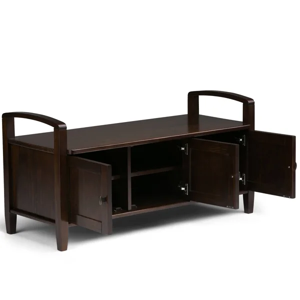 Wyndenhall Norfolk Entryway Storage Bench (Wood Finish - Brown)