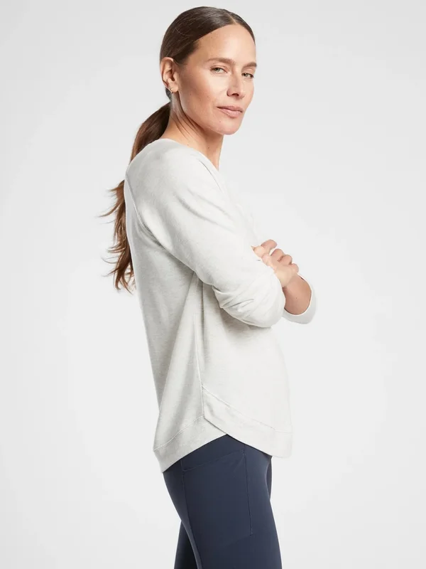 Athleta Women's Mindset Sweatshirt Fog Grey Heather Plus Size 3X