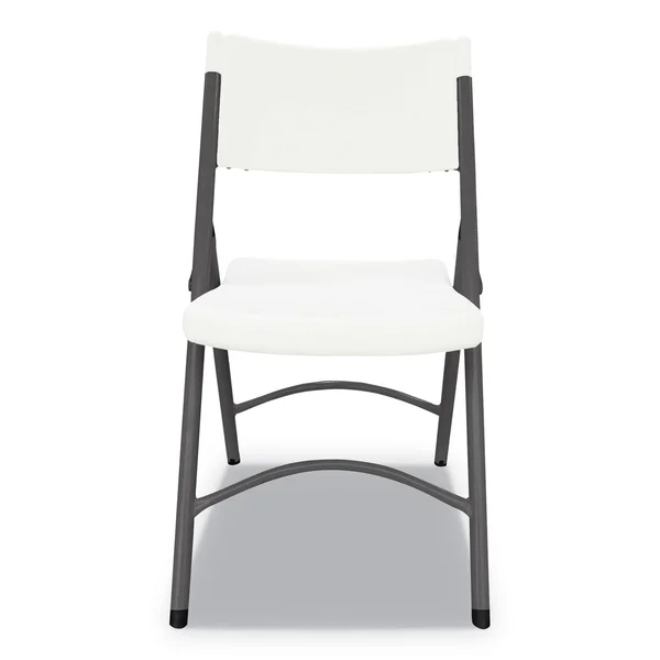Alera ALEFR9302 Premium Molded Resin Folding Chair, White Seat/White BACK, Dark Gray Base