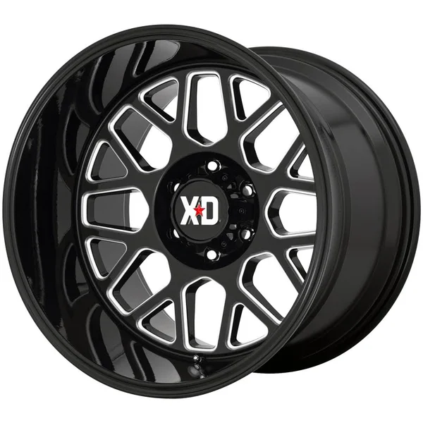 20x10 XD Series XD849 Grenade 2 Gloss Black Milled Wheel 5x150 (12mm)