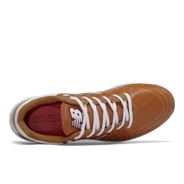 New Balance Men's 4040v5 Metal Baseball Shoes - Orange/White (Size 10.5)