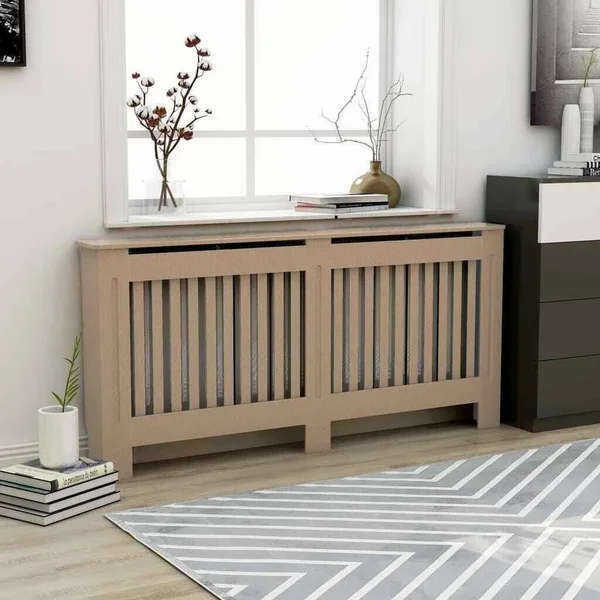 vidaXL Radiator Cover 67.7x22x7.5x22x31.9x22 MDF - Brown