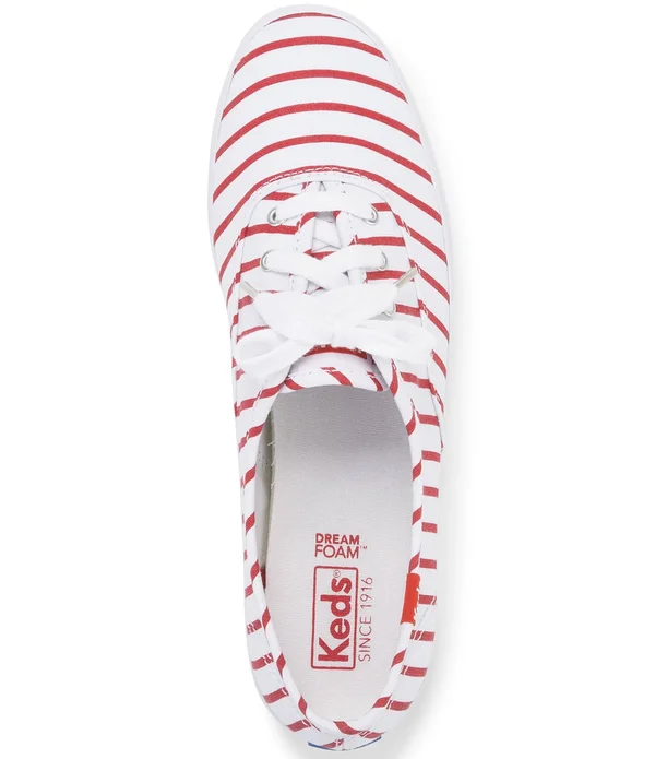 Keds Women's Champion Breton Stripe Size: 10M, White Navy
