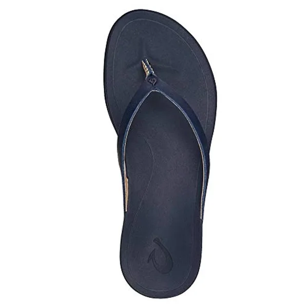 Olukai Ho&opio Leather - Women's Sandal Navy/trench Blue - 9