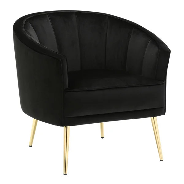 Silver Orchid Randolf Velvet Accent Chair - Black