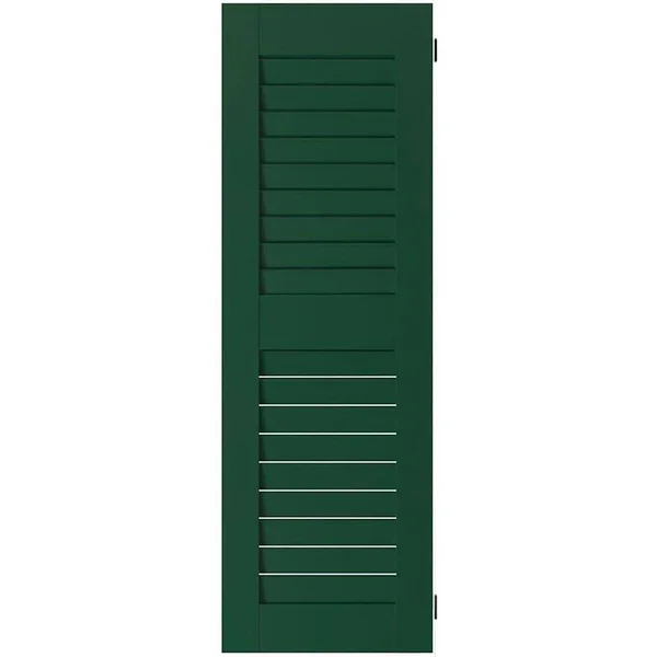Ekena Millwork RWL15X036CGW Exterior Real Wood Western Red Cedar Open Louvered Shutters (Per Pair), Chrome Green, 15x22W x 36x22
