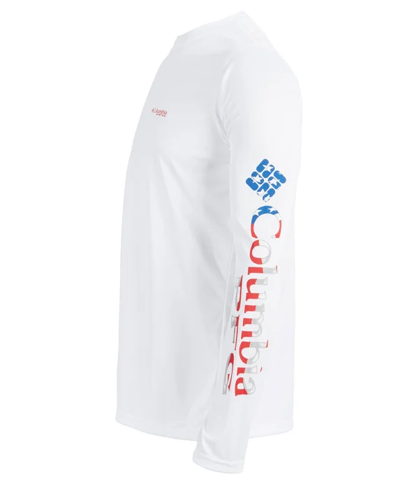 Columbia Red Spark/Americana Men's Terminal Tackle PFG Sleeve Long Sleeve Shirt