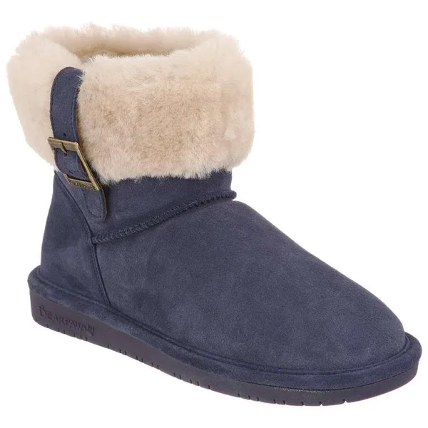 Bearpaw Women's Abby 6x22 Cuffed Tab Boot - Color: Indigo, Size: 8