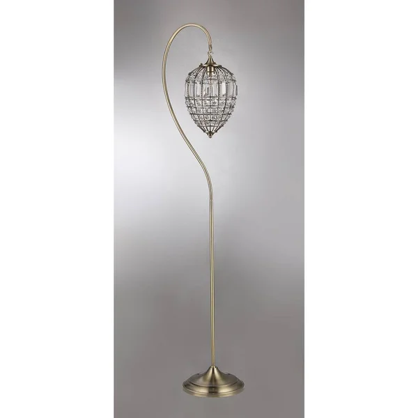 Nayda 1-Light Crystal 64-inch Brass-Finish Floor Lamp