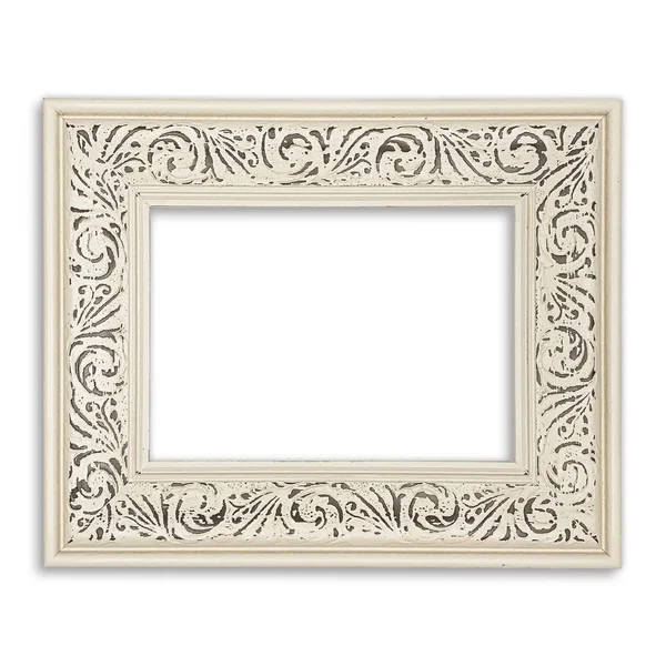 Modern Baroque Embossed Frame in Off White - 10x22 x 20x22