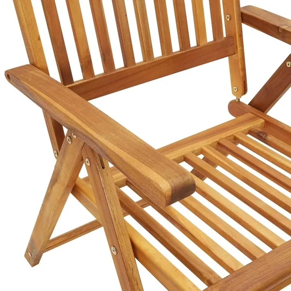 vidaXL Garden Reclining Chairs 2 Pcs Solid Acacia Wood