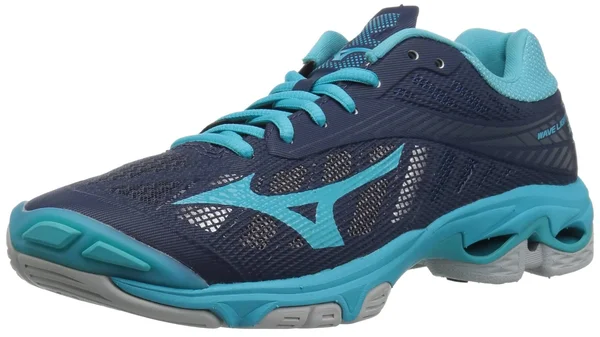 Mizuno Wave Lightning Z4 Navy/Aqua Women's Volleyball Shoes, Size: 7.5
