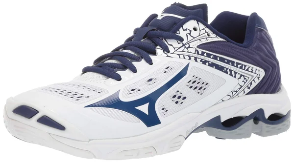 Mizuno - Wave Lightning Z5 Women's Volleyball Shoe - White-Navy, Size 7