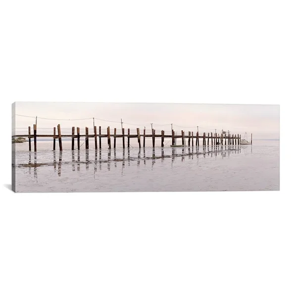 iCanvas - Vintage Pier at Fishing Village by Alan Blaustein Canvas Print - ICS515-1PC3-36x12