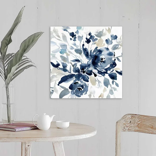 Indigo Garden I, Canvas Wall Art, 20x20, Great Big Canvas