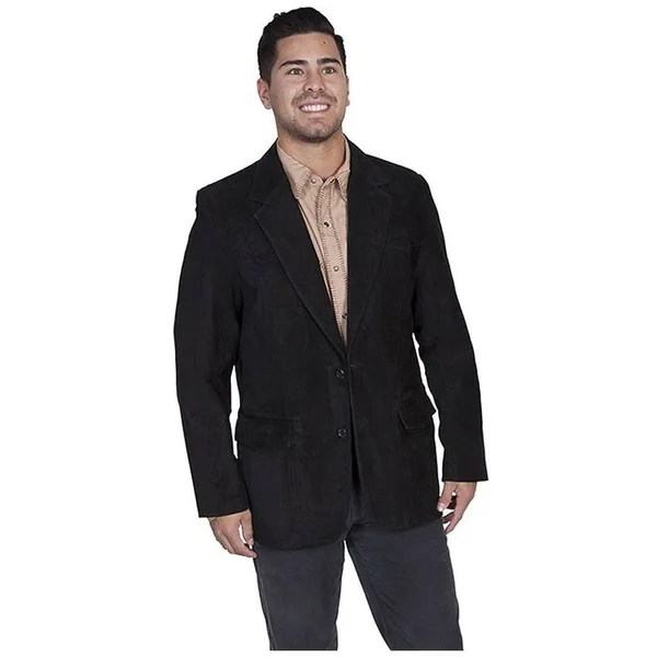 Scully Mens Lambskin Blazer - Black Cherry