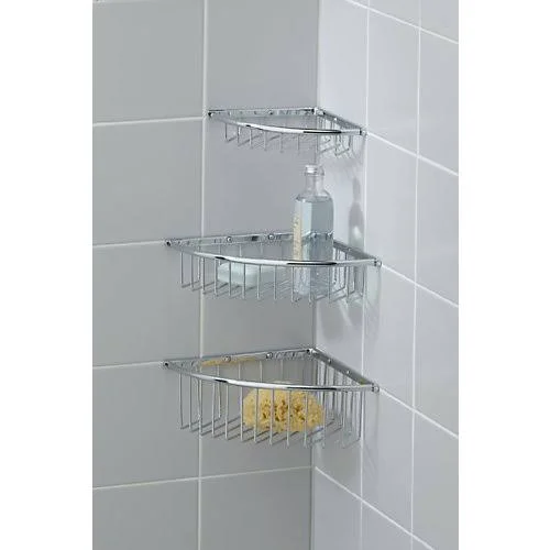Valsan Essentials Corner Wire Soap Basket in Polished Chrome, Large
