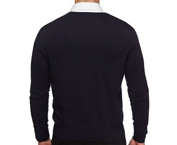 Polo Ralph Lauren Mens Pima Cotton V-Neck Sweater (Large, Navy Blue)
