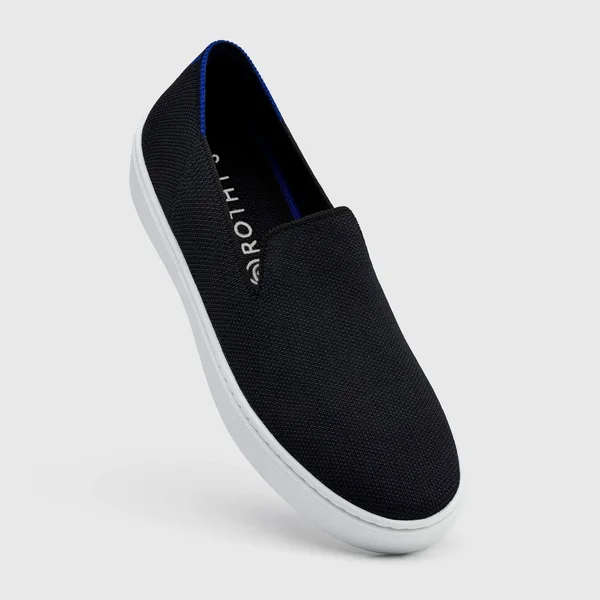 Rothy&s Black Slip-On Sneakers - Black Solid, Size 8.5