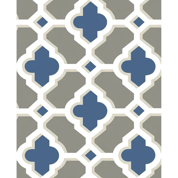 Lido Navy Quatrefoil Wallpaper
