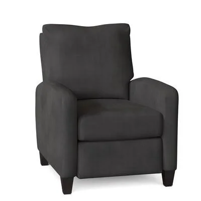 Merton 31x22 Wide Manual Standard Recliner Wayfair Custom Upholstery Body Fabric: Microsuede Charcoal - Leg Color: Black Walnut