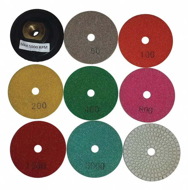 Hydro-Handle Z3SET Polishing Pad Set, Resin, 3 in.