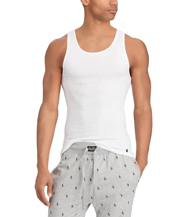 Polo Ralph Lauren Classic Slim Fit Cotton Tanks 3-Pack - M, White