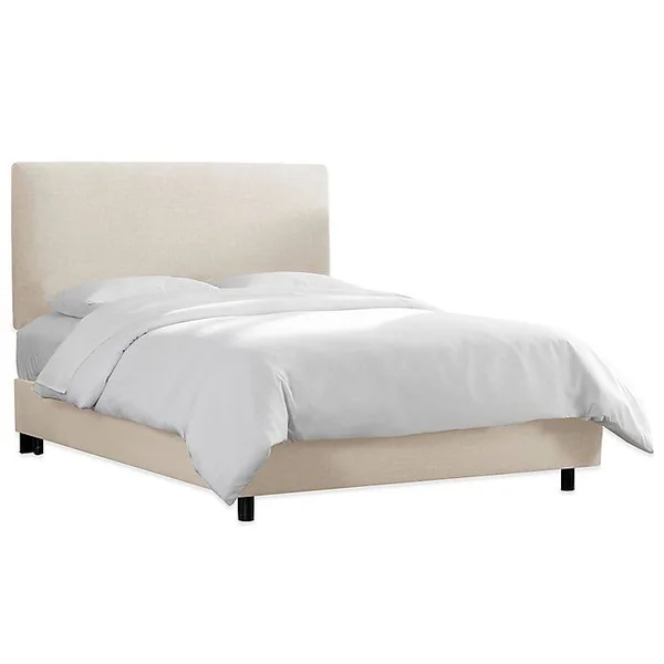 Scottsburg Upholstered King Bed in Linen Talc, White