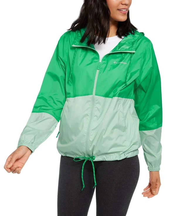 Columbia Plus Size Flash Forward Windbreaker - Dark Lime, New Mint