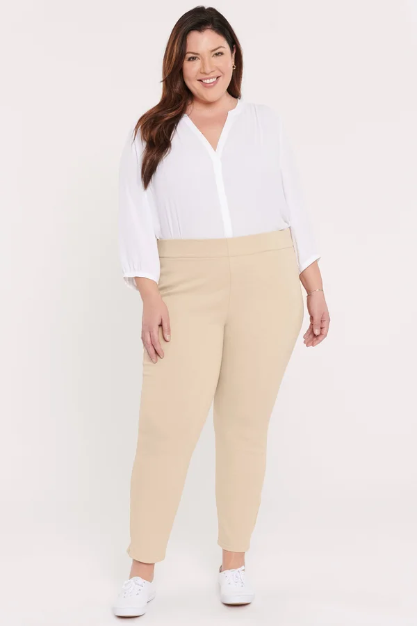 Nydj Women's Skinny Ankle Pull-On Jeans in Plus Size in Marisol Warm Sand, Size: 14W
