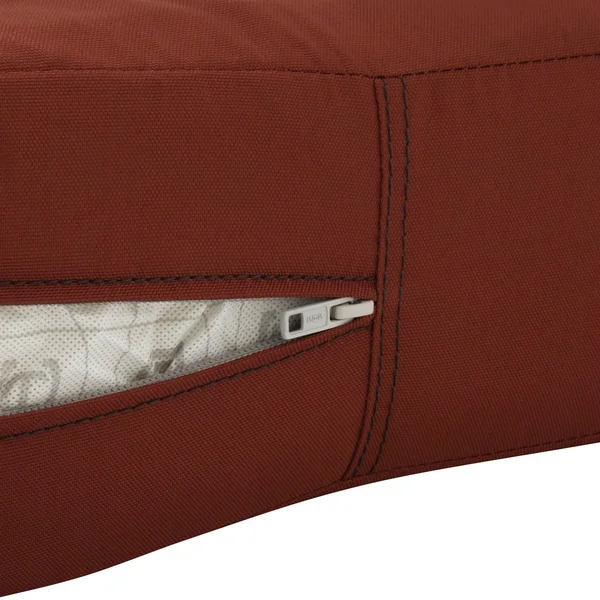 Classic Accessories Ravenna Water-Resistant 23 x 23 x 5 inch Square Patio Seat Cushion Slip Cover & Foam - Spice