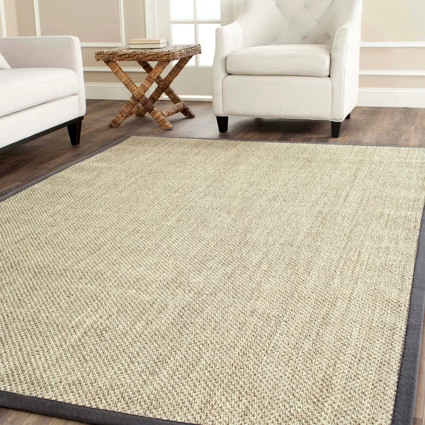 Safavieh NF443B Marble - Grey Natural Fiber 8& x 8& Square Area Rug
