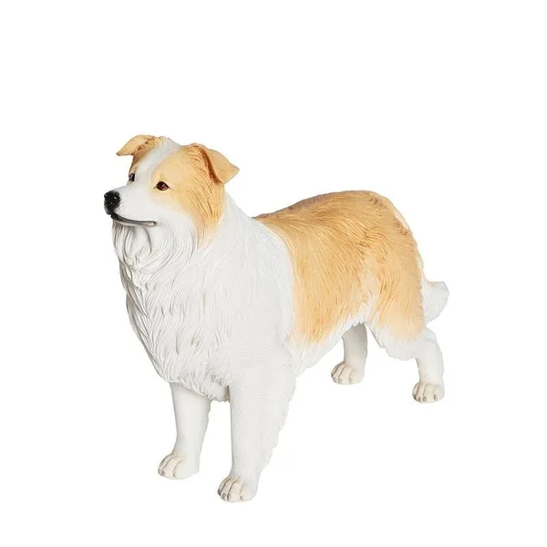 Petorama Handmade Border Collie Resin Statue 1-6 in Beige