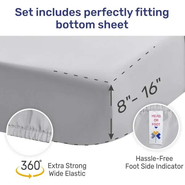California Design den Cloud-Weight Silky Soft 500 Sateen - 100% Cotton Sheets Set, Cooling & Deep Pocket Fresh Navy Blue Sp