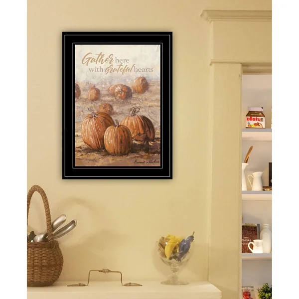 Gather Here with Grateful Hearts Bonnie Mohr Framed Print Black