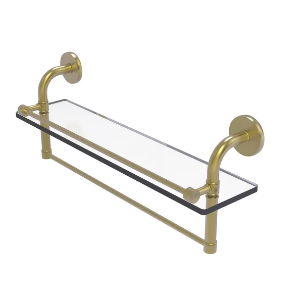 Allied Brass Remi Collection Gallery Glass Shelf with Towel Bar - Satin Brass - 22 inch
