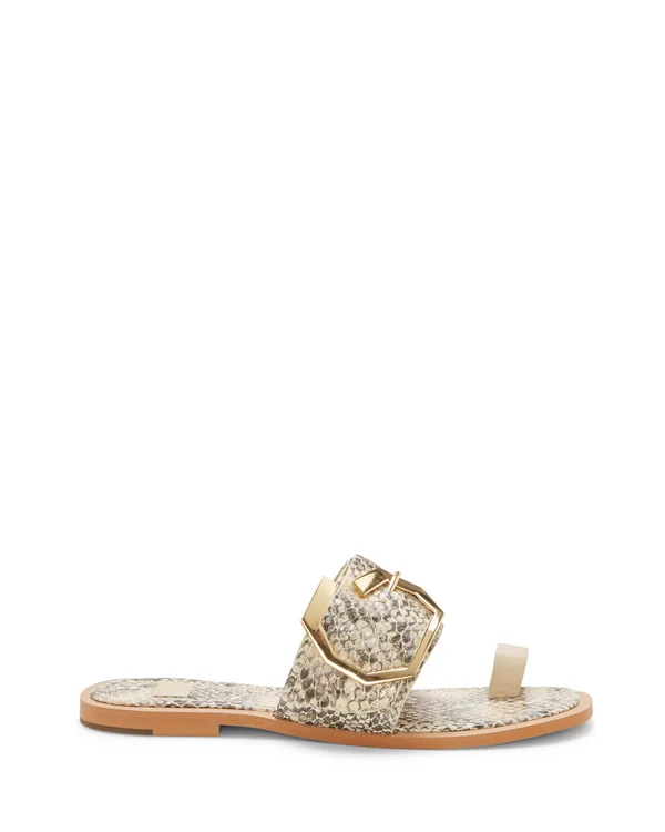 Louise et Cie Altan Sandal - Women's, Taupe/Brown Snake Print, Size 5, Sandals, Flat