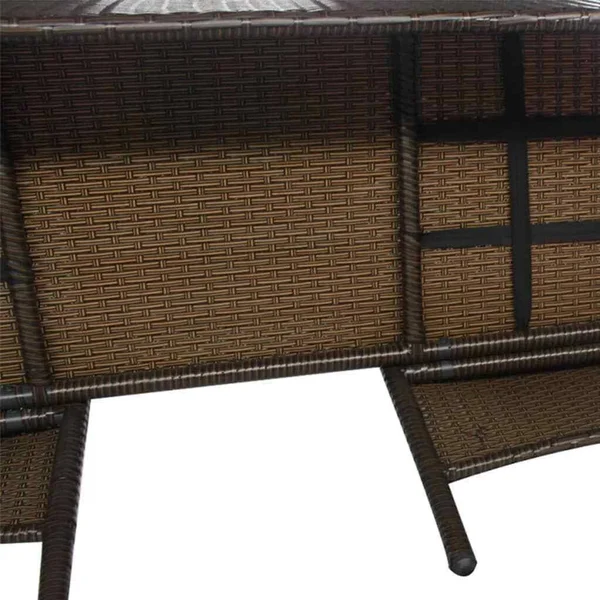vidaXL 2-Seater Garden Sofa with Tea Table Poly Rattan Brown, 42843