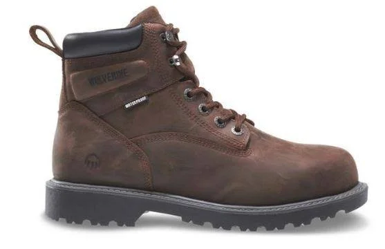 Wolverine Men's Floorhand 6 in. Waterproof Steel Toe Work Boot, Brown