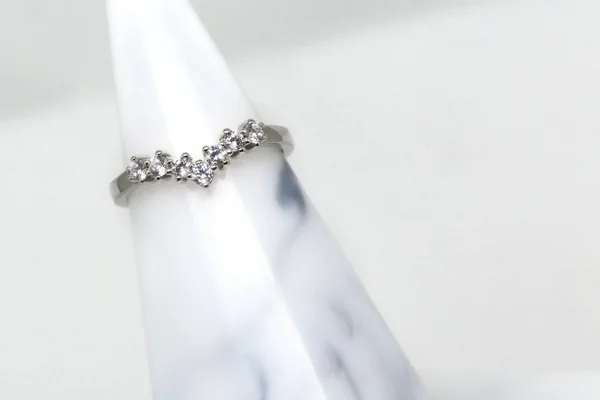 Silver & Swarovski CZ Wishbone Ring - Chevron Ring - Engagement Ring - Promise Ring - Gift for Her, 7 x 2.25mm