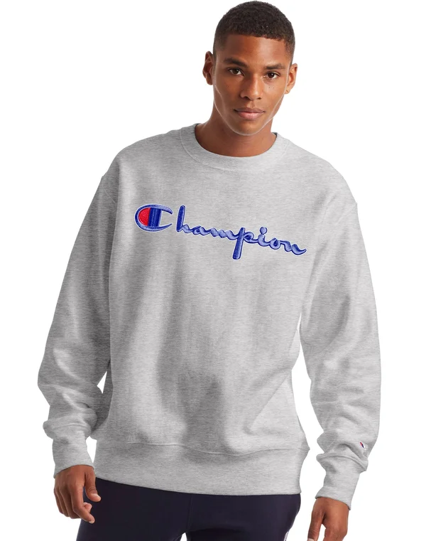 Champion Life Men's Crewneck Sweatshirt Oxford Grey - Large