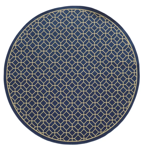 Oriental Weavers Riviera 4771G 7&10x22 Round Navy Area Rug
