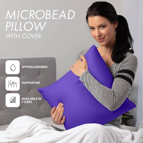 26x22 x 26x22 Throw Pillow Cozy Soft Microbead: 1 PC - Dark Lavendar