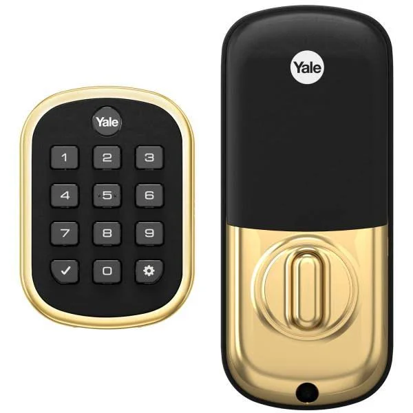 Yale Pro SL Key-Free Deadbolt Brass - Pushbutton