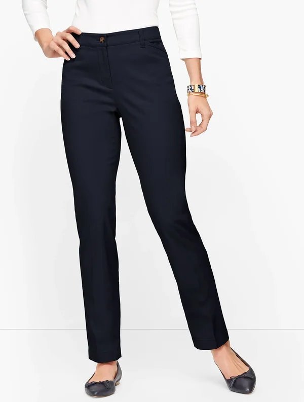 Plus Size - Stretch Cotton Chinos Pants - Curvy Fit - Indigo - 24 Talbots